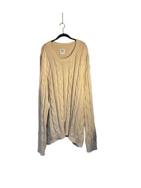 Shiny by nature, women’s plus size ivory cableknit sweater 3X